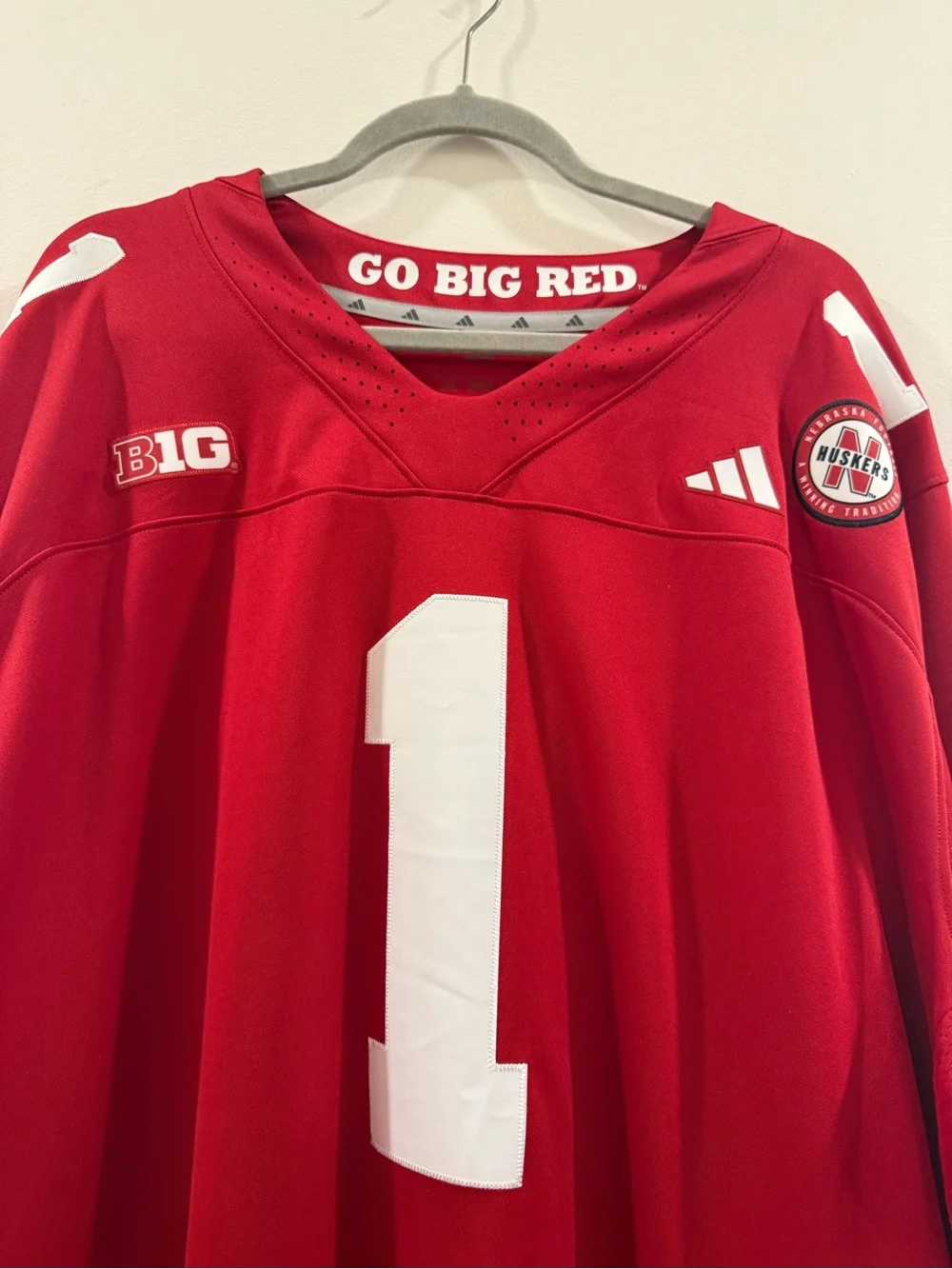 Nebraska Cornhuskers #1 Red Football Jersey 3x